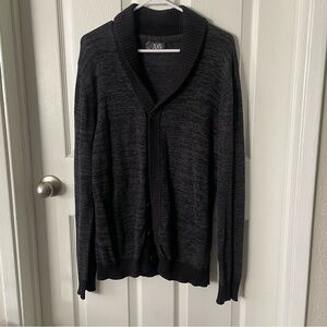 Men's Charcoal Shawl Collar Sweater
